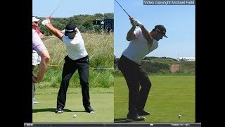 Jon Rahm golf swing  Long Iron faceon amp downtheline July 2017 [upl. by Etram]