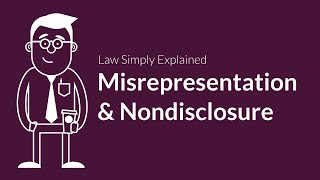 Misrepresentation and Nondisclosure  Contracts  Defenses amp Excuses [upl. by Weider]