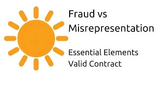 Fraud vs Misrepresentation  Other Essential Elements of a Valid Contract  CA CPT  CS amp CMA [upl. by Casmey876]